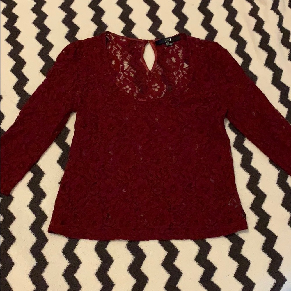 Forever 21 Laced 3/4 Sleeve Top - Size M